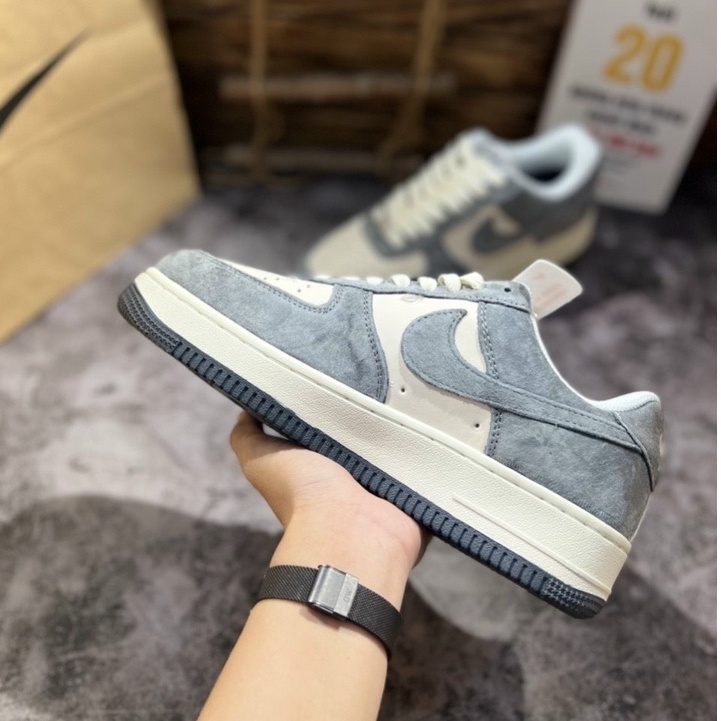Giày thể thao nam nữ Sneaker Af1 Grey Cream/Af1 Xám Da Lộn
