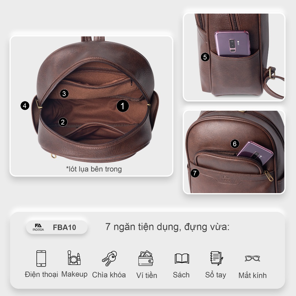 Balo thời trang công sở unisex FA DO DA FBA10