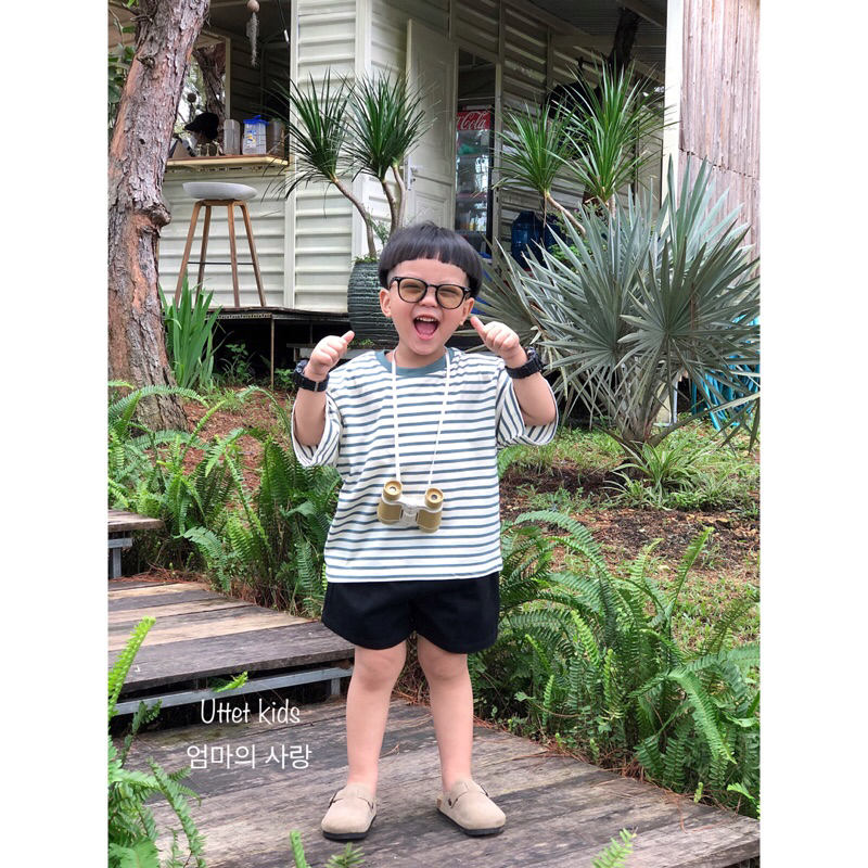 ÁO THUN SỌC PHONG CÁCH HÀN QUỐC CHO BÉ GÁI VÀ BÉ TRAI RẤT ĐẸP 1208