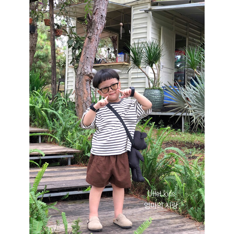 ÁO THUN SỌC PHONG CÁCH HÀN QUỐC CHO BÉ GÁI VÀ BÉ TRAI RẤT ĐẸP 1208