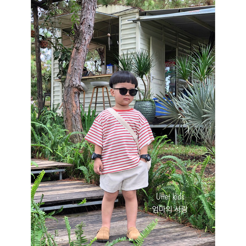 ÁO THUN SỌC PHONG CÁCH HÀN QUỐC CHO BÉ GÁI VÀ BÉ TRAI RẤT ĐẸP 1208