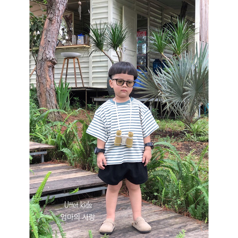 ÁO THUN SỌC PHONG CÁCH HÀN QUỐC CHO BÉ GÁI VÀ BÉ TRAI RẤT ĐẸP 1208