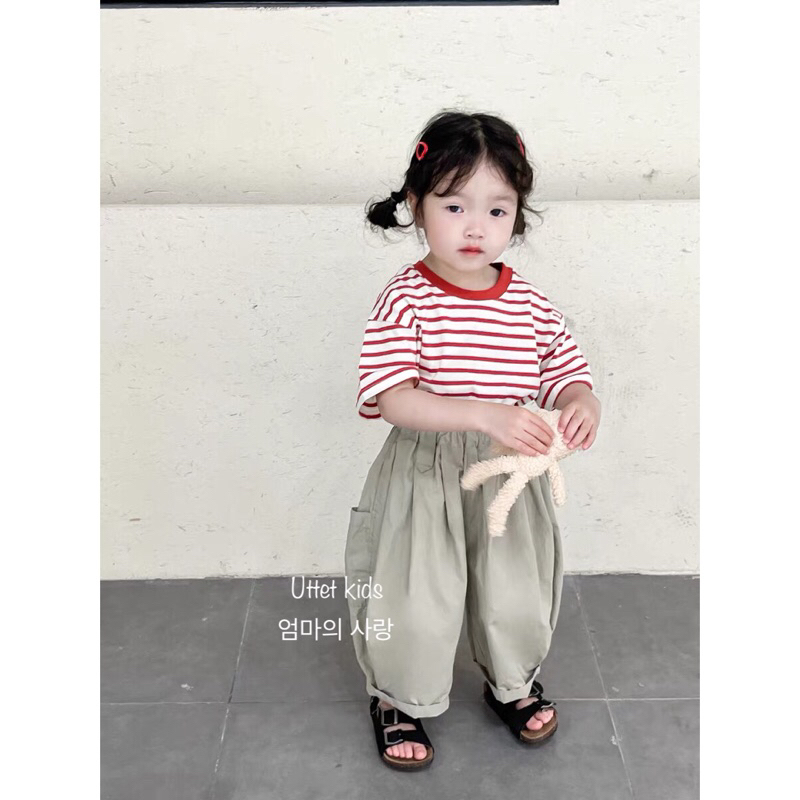 ÁO THUN SỌC PHONG CÁCH HÀN QUỐC CHO BÉ GÁI VÀ BÉ TRAI RẤT ĐẸP 1208