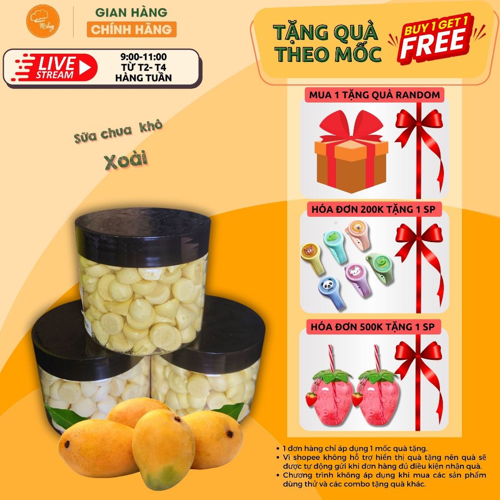 Bánh ăn dặm cho bé - Sữa chua khô vị xoài (hũ 500ml) (Có quà)