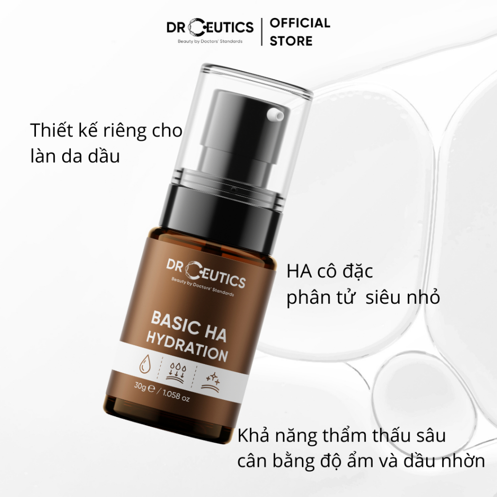 DRCEUTICS Tinh Chất HA Basic Hydration Drceutics Cho Da Dầu Mụn (30ml)