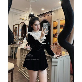 ÁO NHUNG PHA REN MỀM CAO CẤP - kimanhbui
