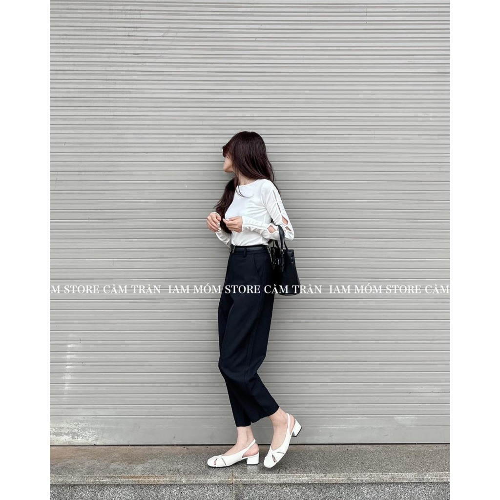 Quần baggy dáng ngắn nấm lùn kèm đai dài 85cm Mã 3303