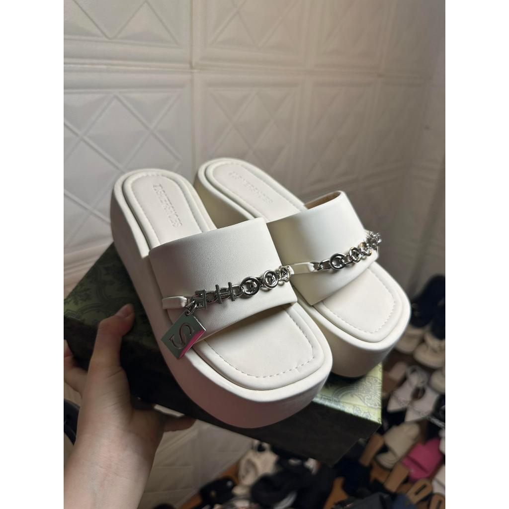 Dép lê bánh mì quai xích tròn đế cao 7 phân