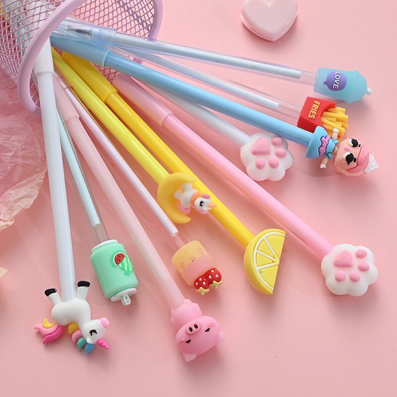 1k-Set 20 bút bi nước đáng yêu, set bút hình con vật cute ngộ nghĩnh