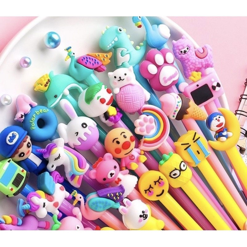 1k-Set 20 bút bi nước đáng yêu, set bút hình con vật cute ngộ nghĩnh