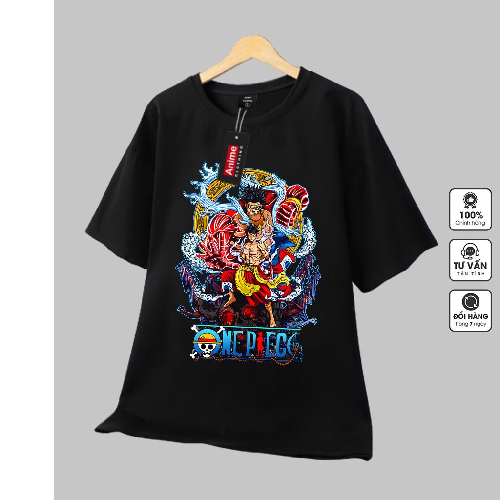 Áo one piece luffy nam nữ Áo thun one piece luffy trắng đen form rộng unisex cotton co giãn thoáng mát TGAG T15