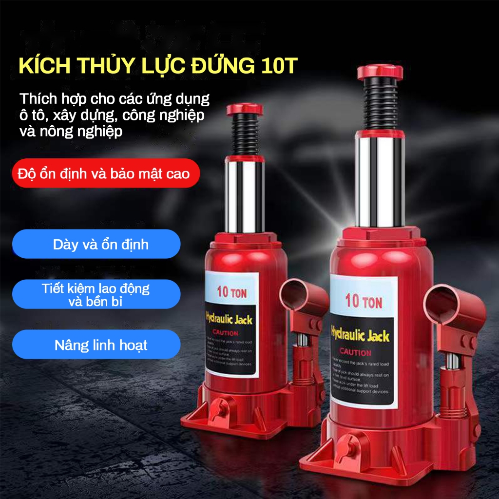 Kích thủy lực ô tô có van an toàn,Con đội thủy lực 10 tấn, kích thủy lực nâng nâng ô tô công nghiệp, dễ dùng