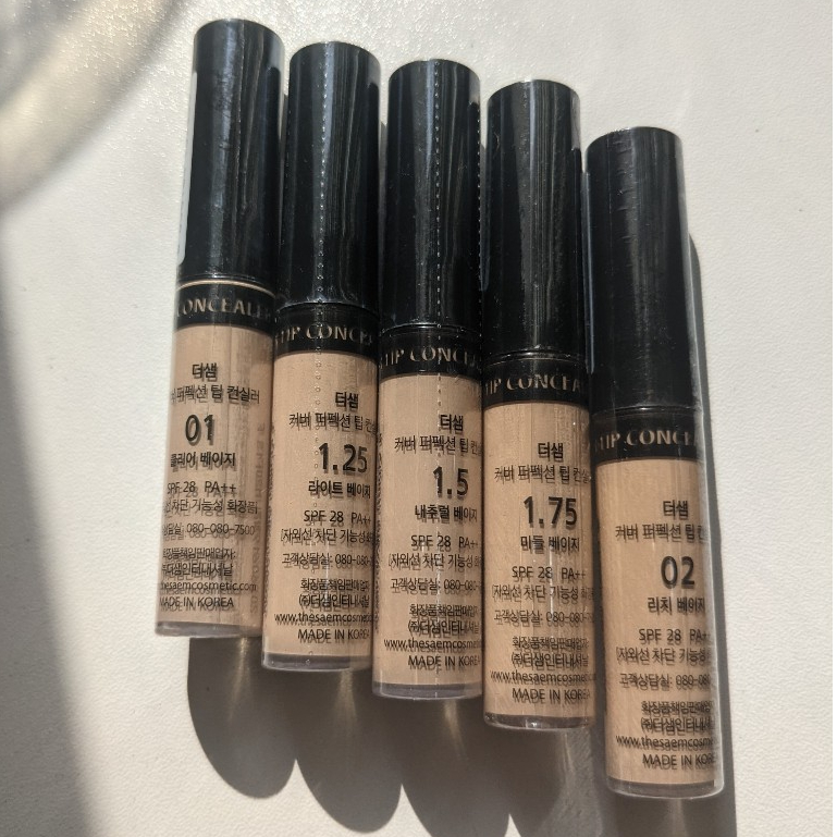 Kem che khuyết điểm The Saem Cover Perfection Tip Conceale, kem che khuyết điểm tone 1, 1.25, 1.5, 1.75, 2.0