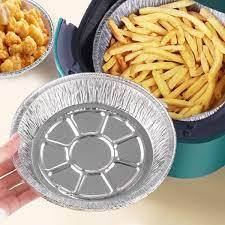 Set 100 Khay Giấy Bạc Lót Nồi Chiên Không Dầu Cỡ size 22cm Dày Cứng Tái Sử Dụng Nướng Nồi Chiên Không Dầu Đồ Nhà Bếp