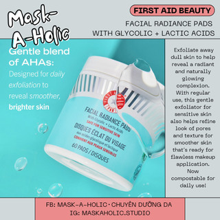 Miếng tẩy tế bào chết first aid beauty facial radiance pads with glycolic + lactic acids
