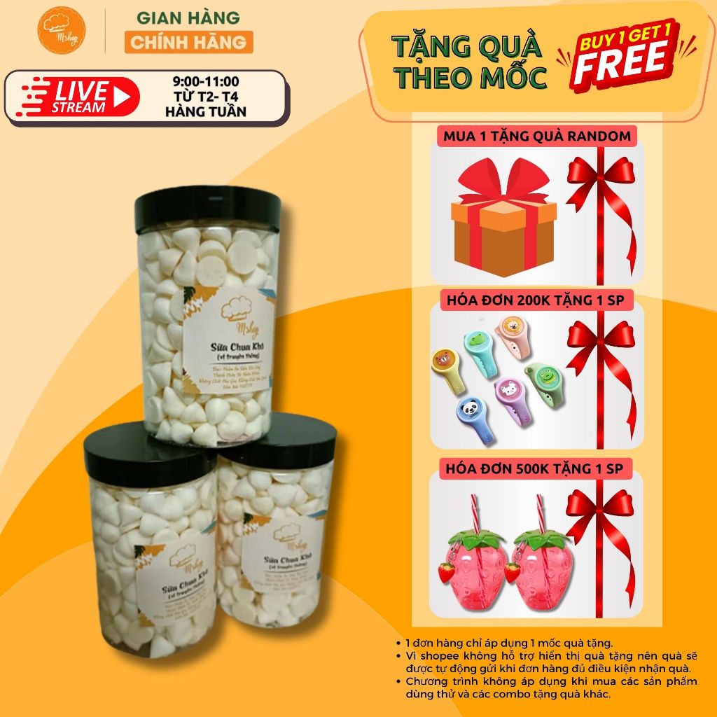 Bánh ăn dặm - bánh sữa chua khô truyền thống (hình viên 800ml) handmade M'shop (Có quà)