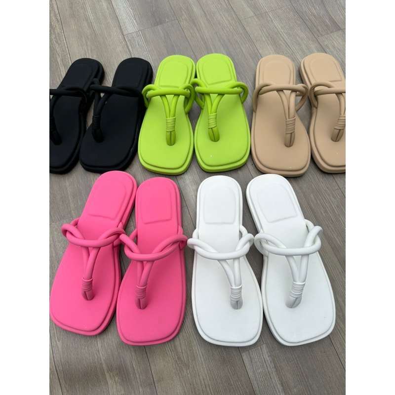Dép Kẹp Quai xoắn Da Mềm cao 1cm