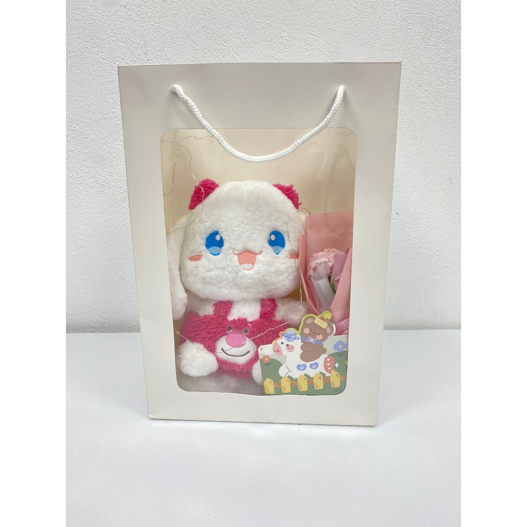 Set quà combo 5 món tặng Hoa và Gấu bông sinh nhật, kèm Hộp quà, đèn Led, Thiệp tặng người yêu, bạn thân, quà sinh nhật