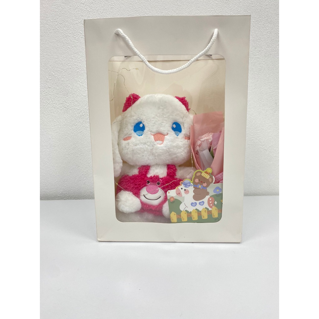 Set quà combo 5 món tặng Hoa và Gấu bông sinh nhật, kèm Hộp quà, đèn Led, Thiệp tặng người yêu, bạn thân, quà sinh nhật