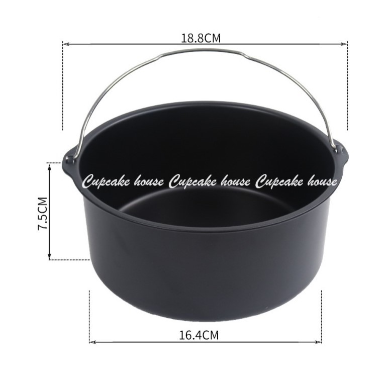 Khay nướng nồi chiên không dầu có quai xách 16/18/20cm