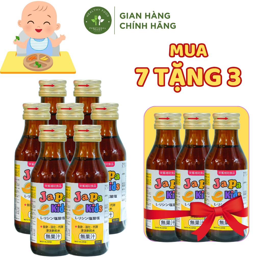 Japa kids Chính hãng Siro ăn ngon cho bé Hỗ Trợ Bé Tăng Cân Chăm Sóc Sức Khoẻ tăng cường đề kháng lọ 100ml