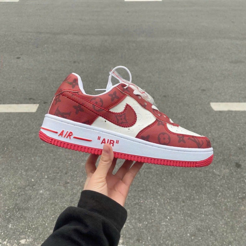 Giày Thể Thao AF1 LV Xanh, Đỏ, Đen, Trắng, Nâu, Giầy Sneaker Air Force 1 Low LV Bản Da Cao Cấp Hót Trend 2022