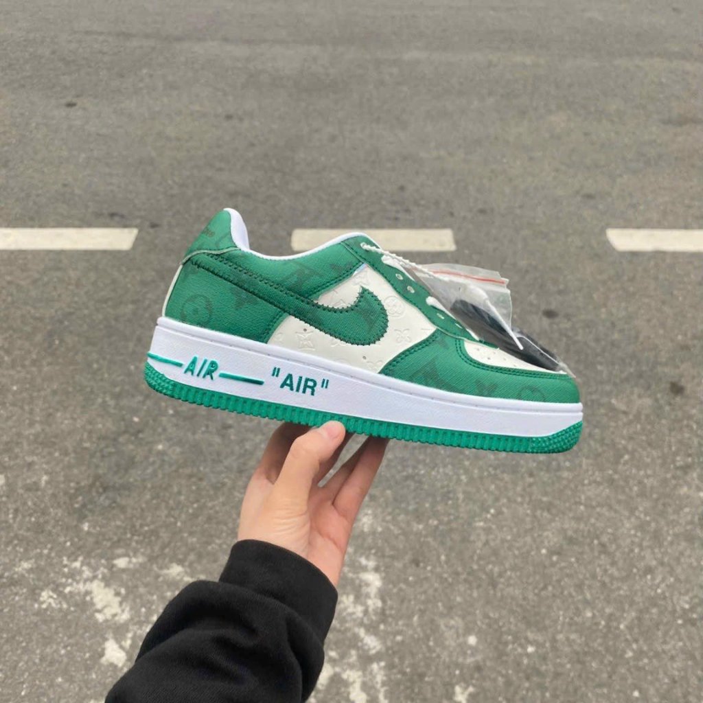 Giày Thể Thao AF1 LV Xanh, Đỏ, Đen, Trắng, Nâu, Giầy Sneaker Air Force 1 Low LV Bản Da Cao Cấp Hót Trend 2022