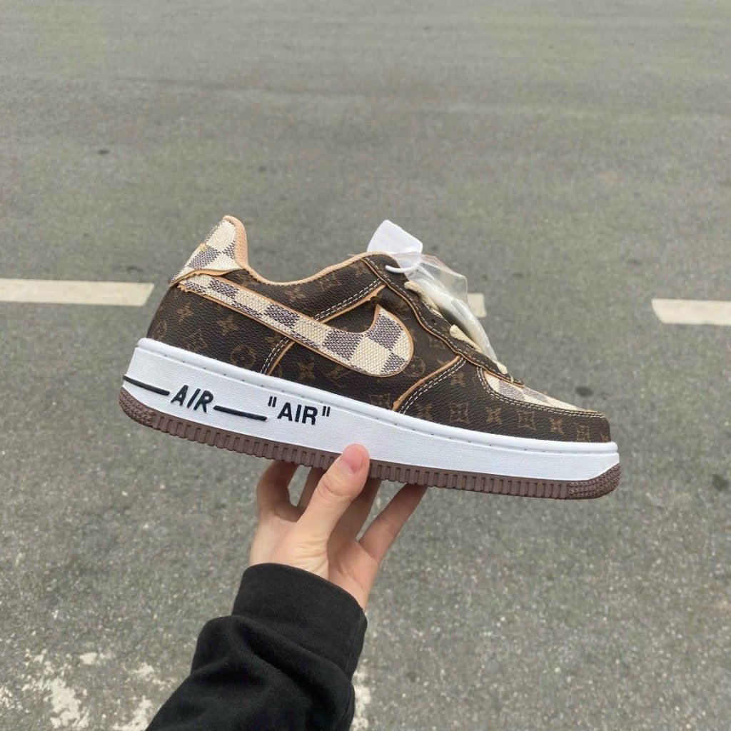Giày Thể Thao AF1 LV Xanh, Đỏ, Đen, Trắng, Nâu, Giầy Sneaker Air Force 1 Low LV Bản Da Cao Cấp Hót Trend 2022