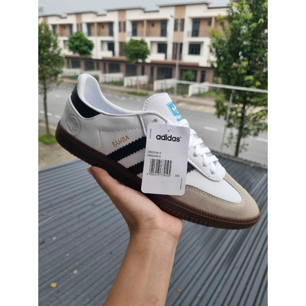 Giày Adidas Samba 2 bản độn đế - đế thường Classic White nam nữ, giày Samba bản cao cấp