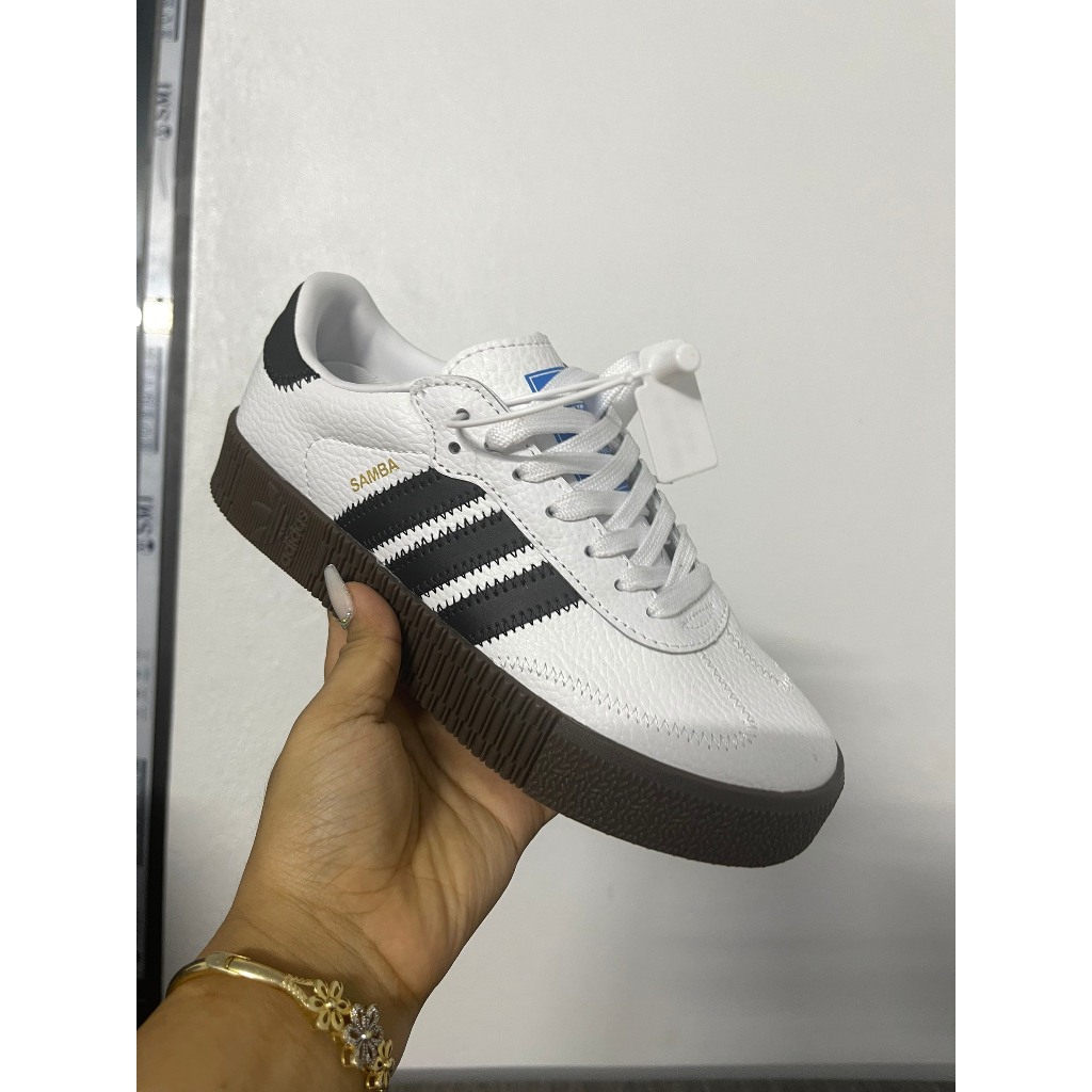Giày Adidas Samba 2 bản độn đế - đế thường Classic White nam nữ, giày Samba bản cao cấp