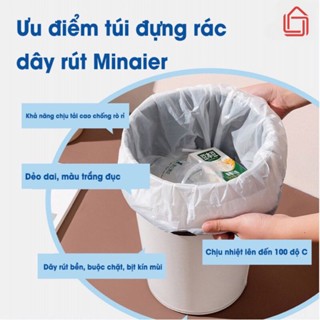 Túi rác có dây rút tự hủy sinh học Gấu Dâu siêu dày chắc chắn kích thước 45 x 50 cm