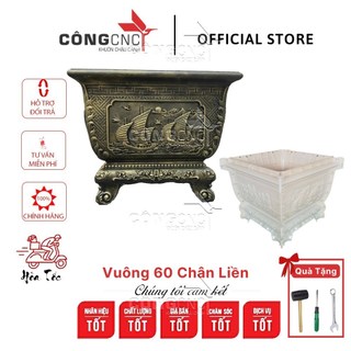 Khuôn chậu cảnh xi măng vuông 60 chân liền mã đáo thành công – thuận buồm xuôi gió