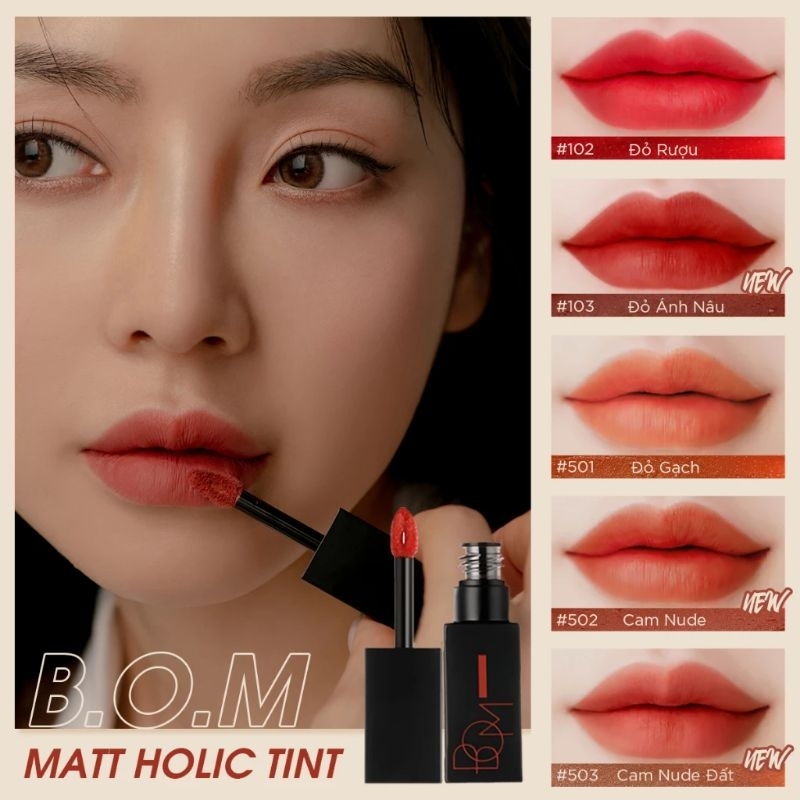 Son Kem Bom Matt Holic Tint màu 103 Maple Red