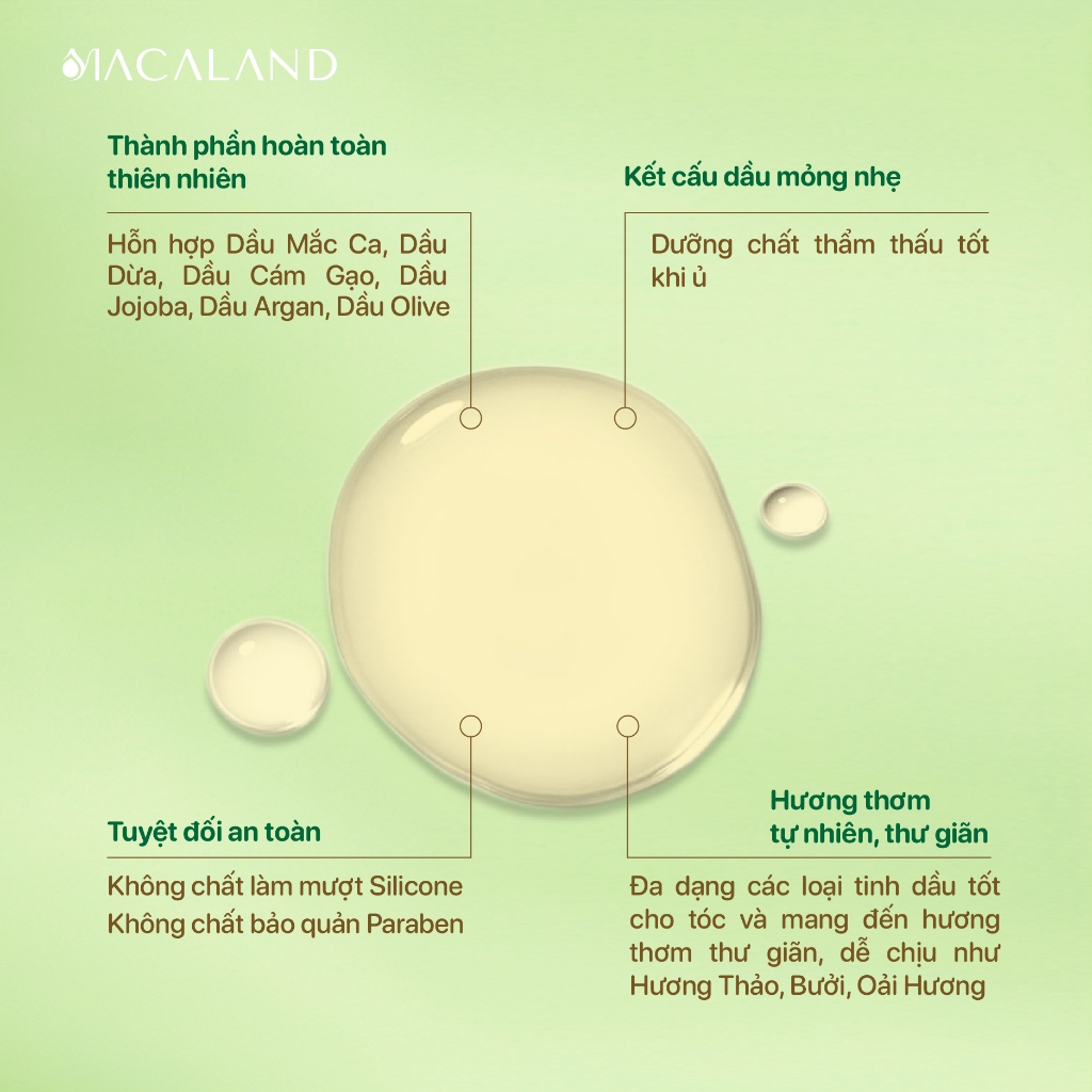 Serum Dầu dưỡng tóc Mắc Ca MACALAND 100ml dưỡng tóc chắc khỏe, phục hồi tóc hư tổn