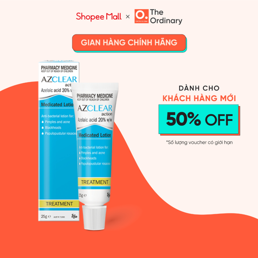 Kem Mụn Drceu Azclear 20% Azelaic Acid Giảm Mụn, Mờ Thâm 20Gram Chính Hãng.