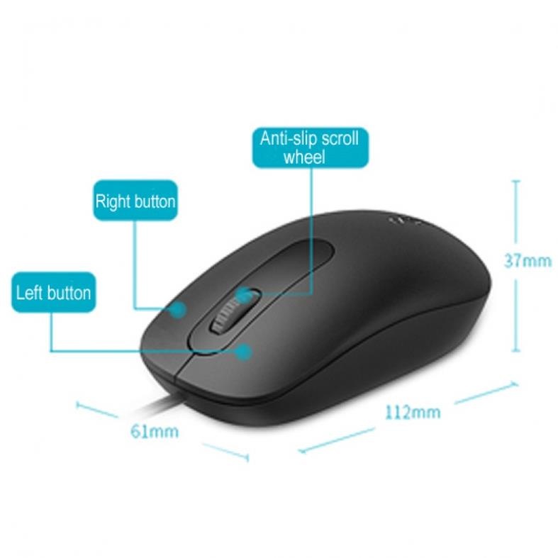 Chuột Máy Tính Có Dây Rapoo N200 Gaming Dùng Cho Văn Phòng 1600DPI Bánh Xe Cuộn Chống Trượt -  Hàng Chính Hãng