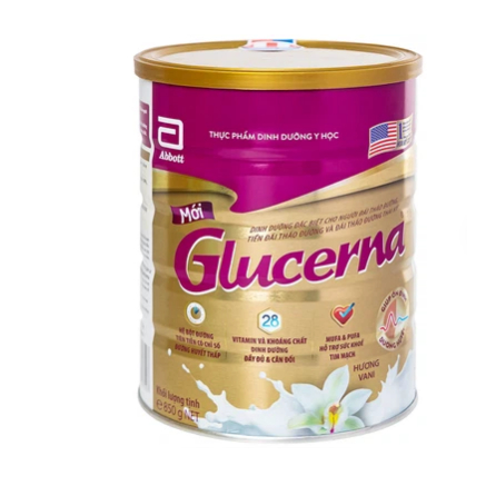 (Combo 2-3 lon) Sữa bột Glucerna 850g hương vani dành cho người bệnh tiểu đường