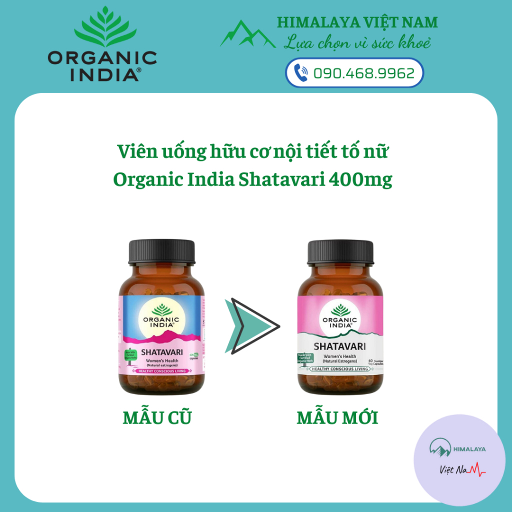 Organic India Shatavari- Viên uống cân bằng nội tiết tố nữ