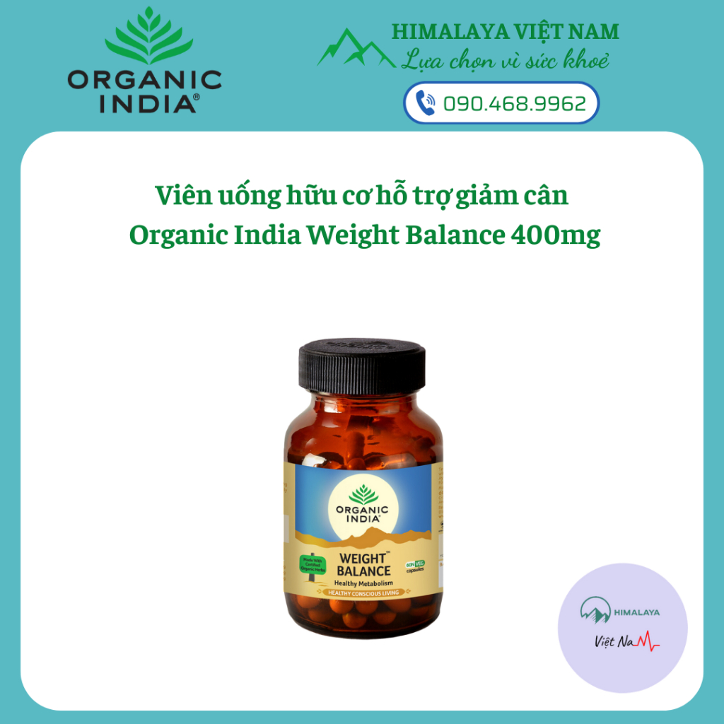 Organic India Weight Balance- Viên uống hỗ trợ giảm cân 400mg