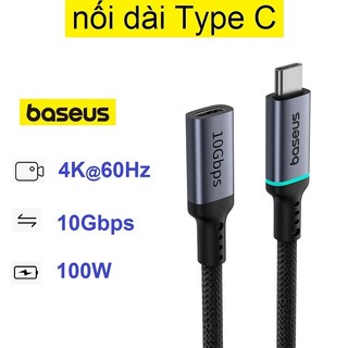 Cáp c to c nối dài 4k@60hz baseus high definition series truyền dữ liệu 10gbps sạc pd 100w - dây nối dài type c