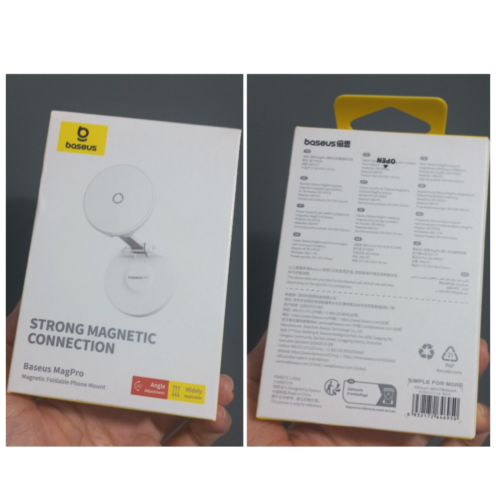 Giá đỡ điện thoại dán tường hít nam châm dạng gậpcho iphone Baseus MagPro Foldable Phone Mount BS-HP016