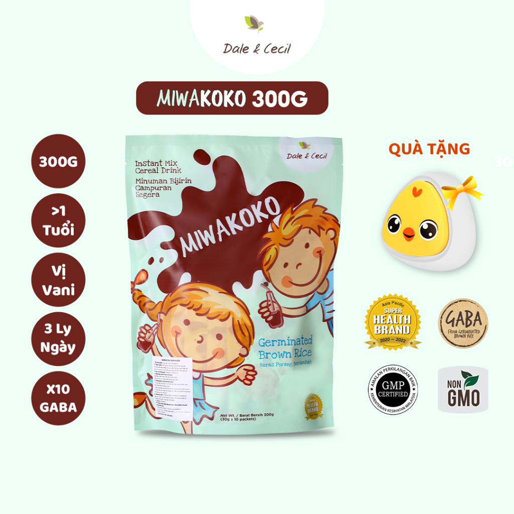 Sữa Công Thức Hạt Thực Vật Hữu Cơ Miwakoko Vị Cacao Túi 300g x 1 Túi - Miwako Official Store