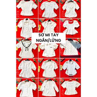 Tổng hợp áo sơ mi tay ngắn/lửng secondhand size s/m/l/xl...