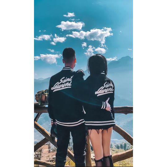 Áo Khoác Dạ Bomber Saint Laurent Logo Thêu Cực Hót - Áo Khoác Hai Lớp Dày Dặn Mẫu Mới 2023 Bao Dày Dặn