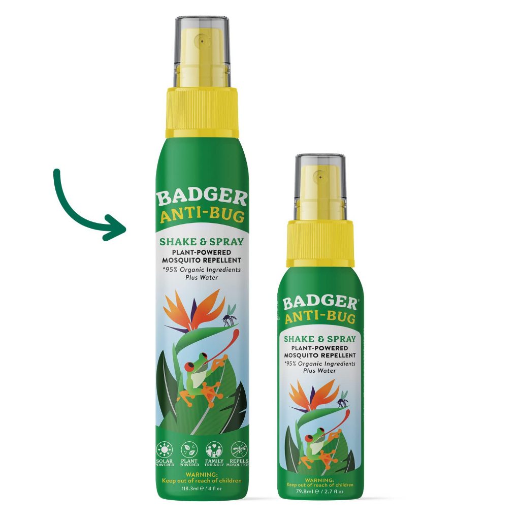 [MẪU MỚI] Xịt đuổi muỗi, côn trùng hữu cơ Badger Anti-Bug, Shake & Spray dành cho bé và cả gia đình