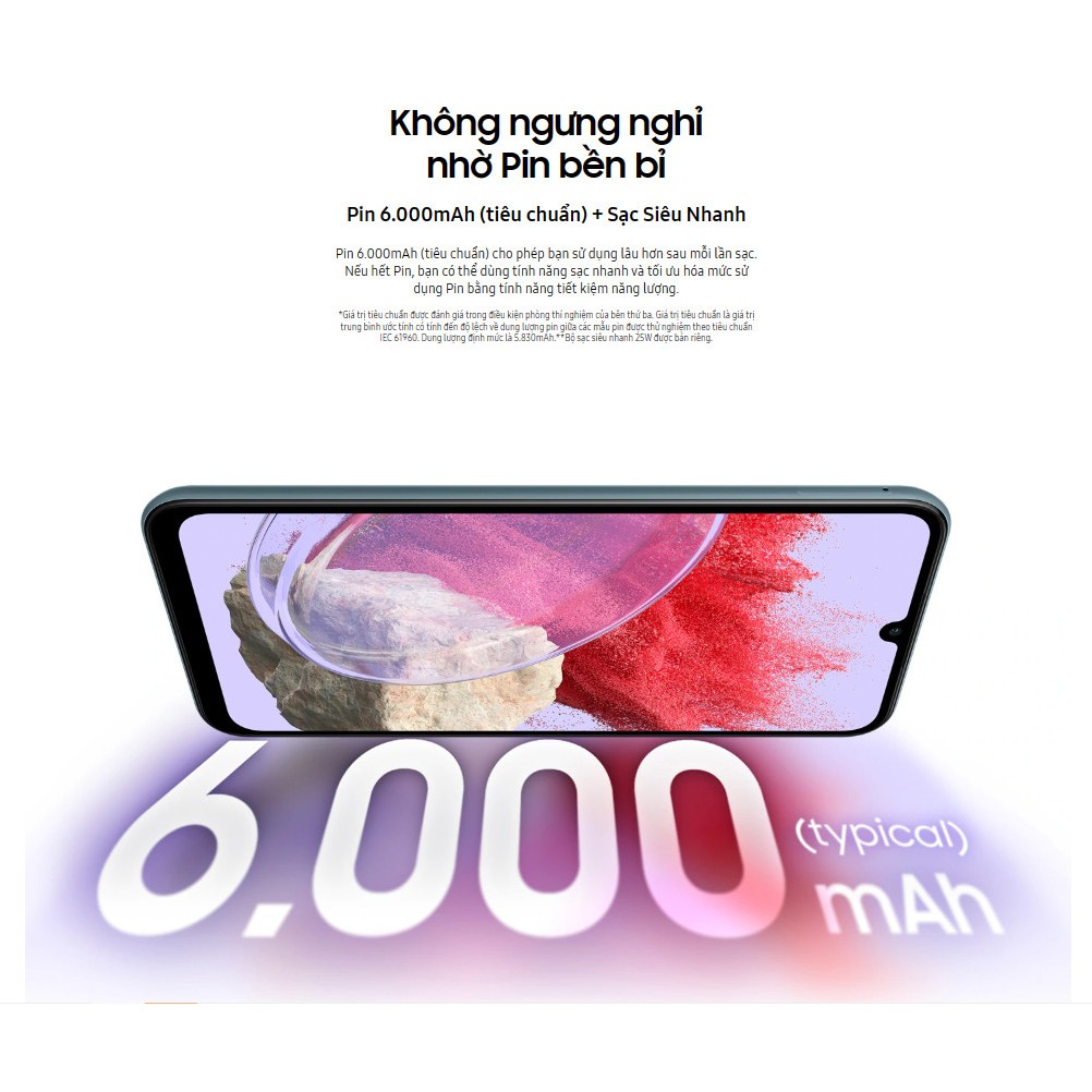 Điện thoại Samsung Galaxy M34 5G 8/128GB - Màn hình Super AMOLED 120Hz, Quay phim 4K, Chipset Exynos 1280, 5G , BH 2 năm
