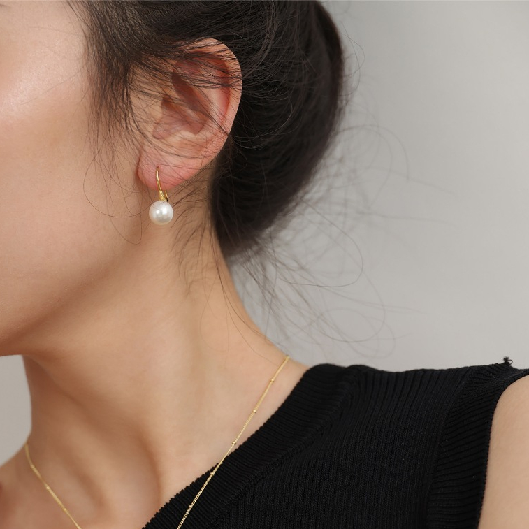 Bông tai ngọc trai nuôi nước ngọt dáng dài phong cách đơn giản thời trang hiện đại - B2909 - Bảo Ngọc Jewelry