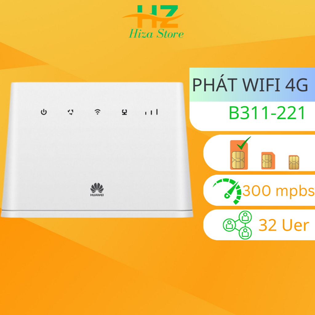 Bộ phát Wifi từ sim 4G Huawei B311, Huawei B310. Cục phát wifi 4G LTE tốc độ cao 300Mbps