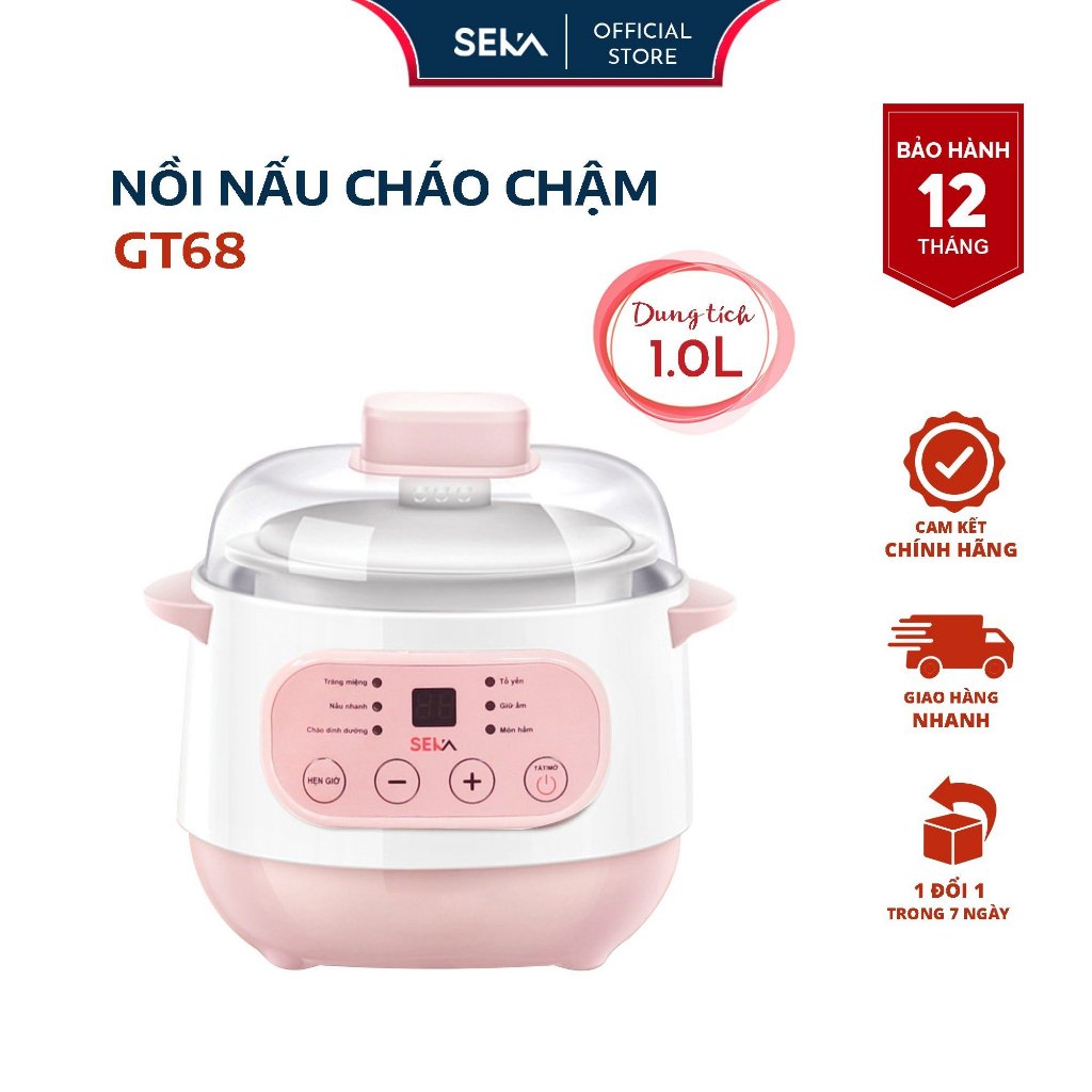 Nồi Nấu Cháo Chậm Cho Bé Ăn Dặm SEKA, Nồi Chưng Yến Hấp Cách Thuỷ Cao Cấp