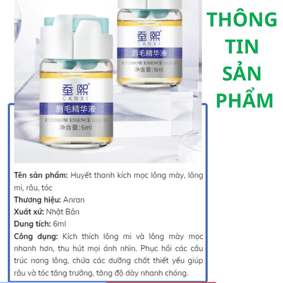 Huyết Thanh Kích Thích Mọc Lông ANRAN Nhật Bản - Serum ANRAN Kích Thích Mọc Tóc, Râu, Lông Mày, Lông Mi 6ML
